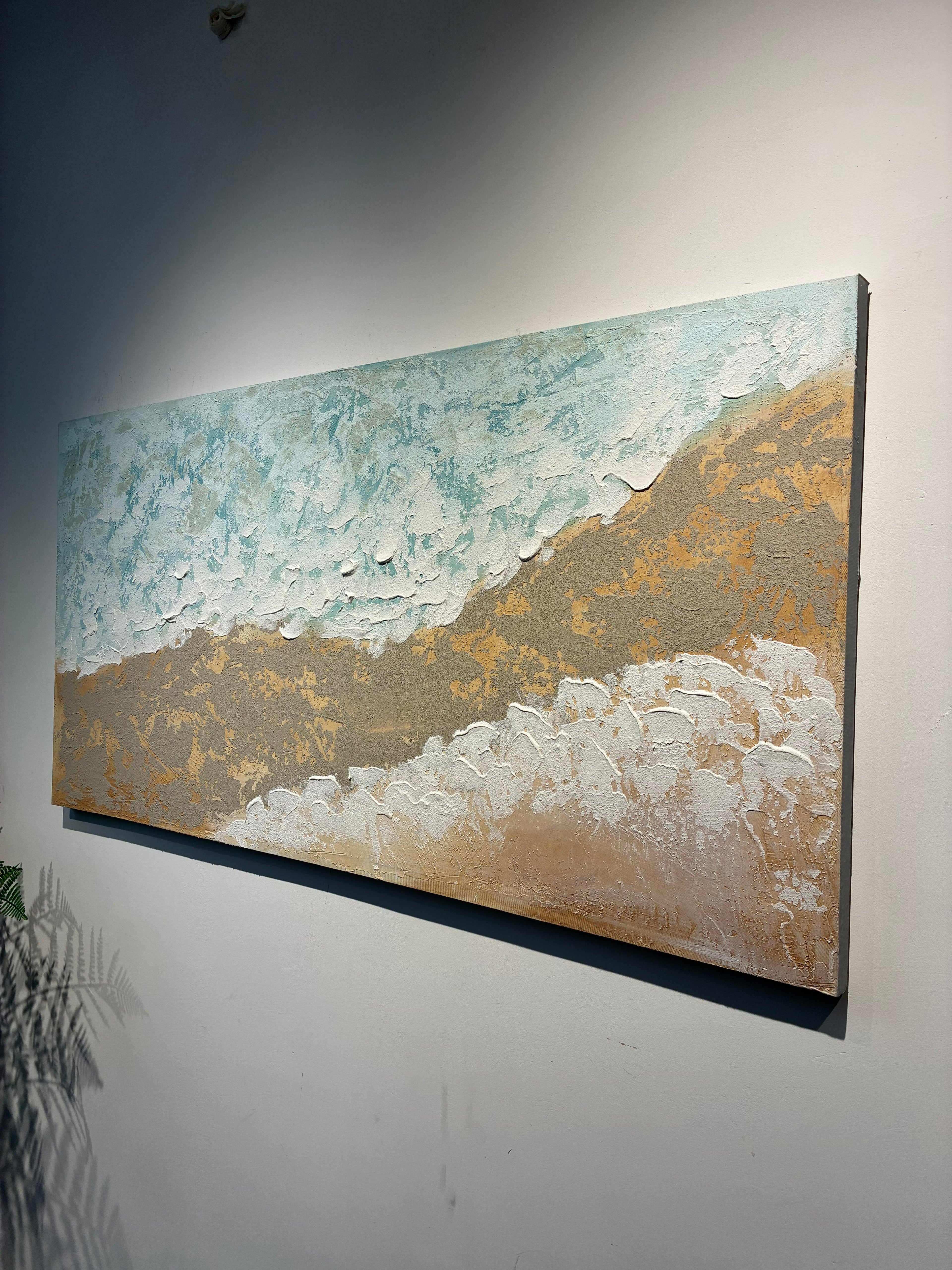 24x48 Neutre Plage Paysage Toile Wall Art