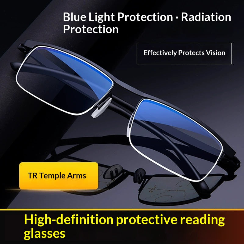 Lunettes de lecture intelligentes progressives à blocage de lumière bleue multifocale