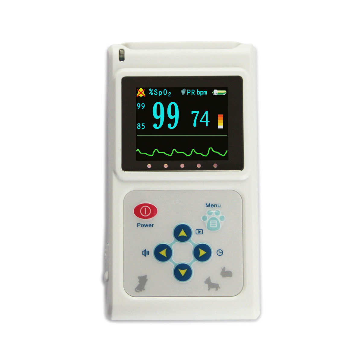 FEP Vétérinaire Oximètre pulseur SPO2 Moniteur de taux d'impulsions Tongue d'oreille Sonde PC SW