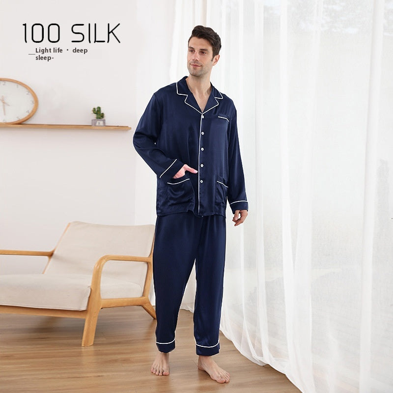 Pyjama en soie pour hommes 22 M Lapel en soie de mûre lourde