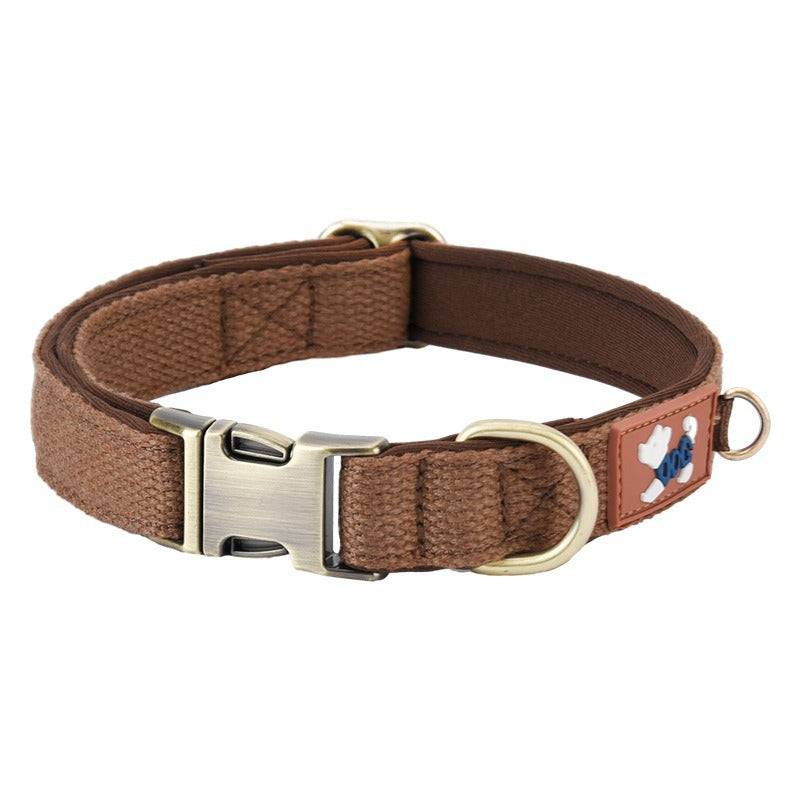 Webbing Dog Collar with Cotton Space Lining Adjustable Collar