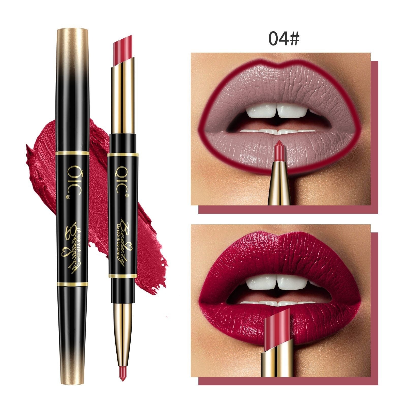 2-en-1 Stylo rouge à lèvres imperméable à l'eau
