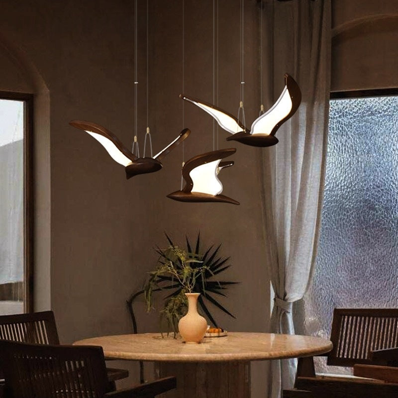 Lustre en bois massif Design créatif White Ash luminaire