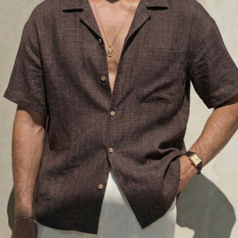 Robe homme chemise d'été style mince