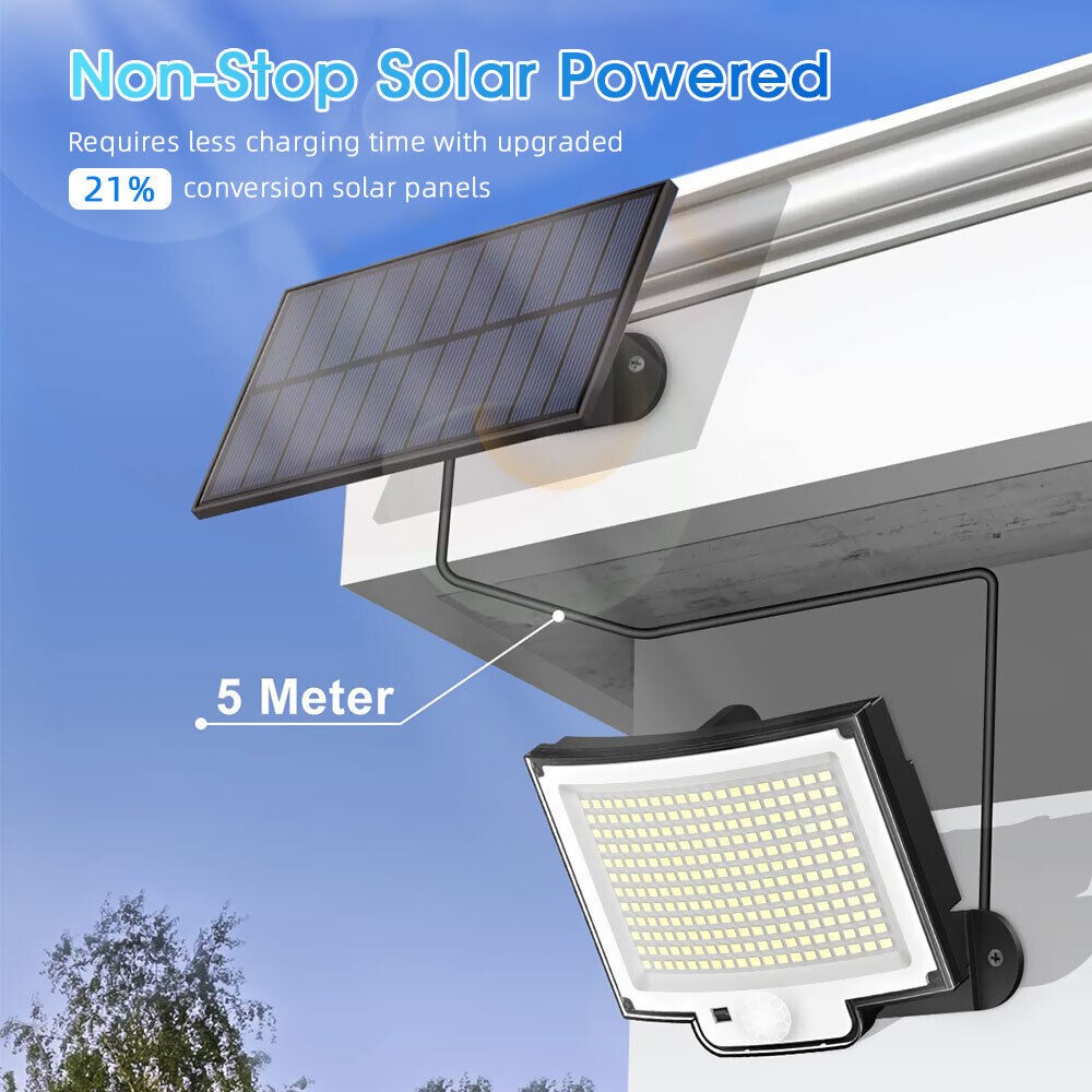 222 LED Solar Flood Light Motion Sensor Sécurité Wall Yard Garden Lampe extérieure