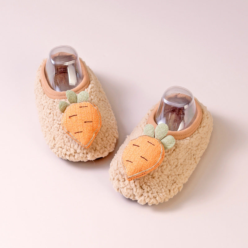Chaussettes de sol antidérapantes pour les enfants Lignées de polaire chaude et extra-épaississantes comme vos petits enfants