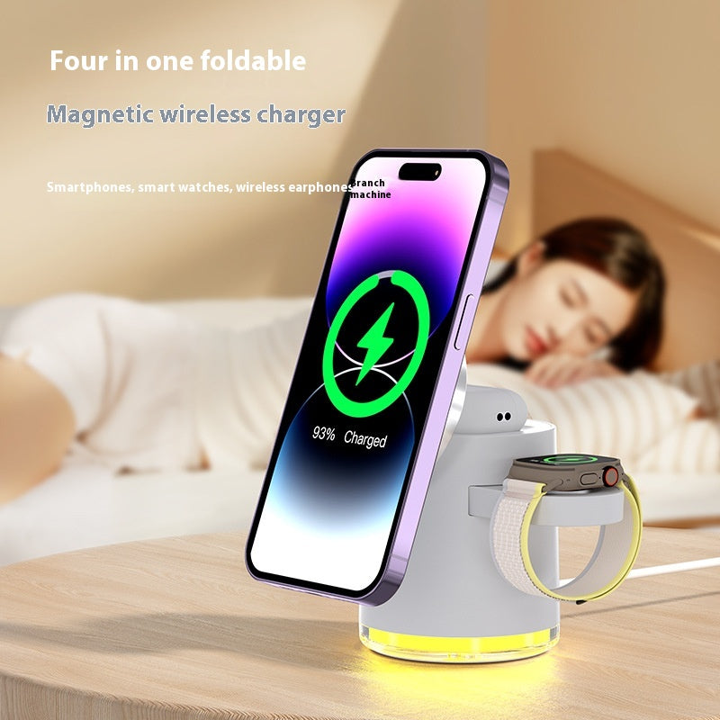Pliage magnétique Chargeur sans fil trois en un