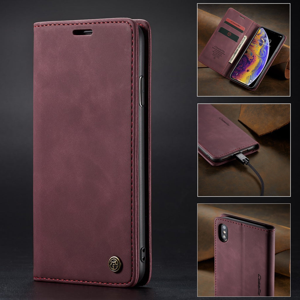 Multifonctionnel Leather Magnetic Phone Case Card Flip Protective Cover