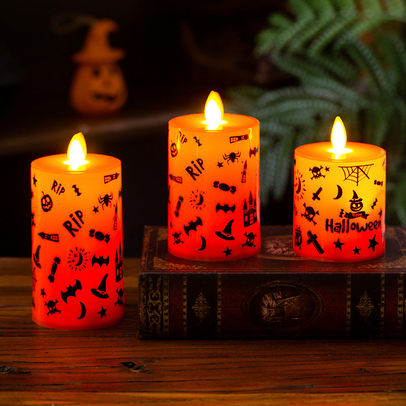 Bougie électronique LED lumières Halloween Souris de citrouille Spider Ambiance Décoration Props Si