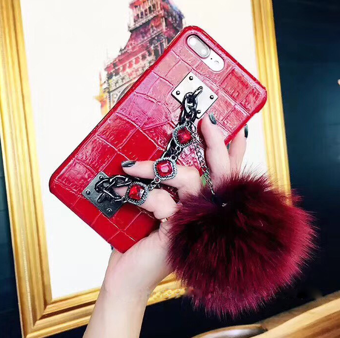 Compatible avec compatible avec le boîtier de téléphone mobile Fox Fur Ball Studded Anti-fall Protectio