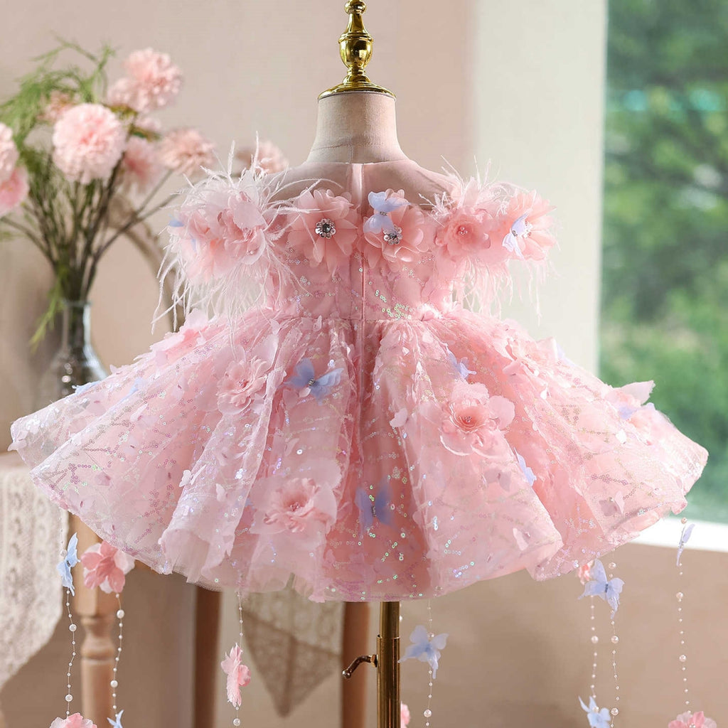 Robe de puffe florale ultra-tulle pour filles