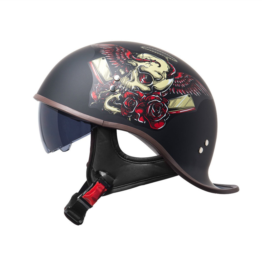 Électrique vélo rétro moto Rocker Tail Half Casque