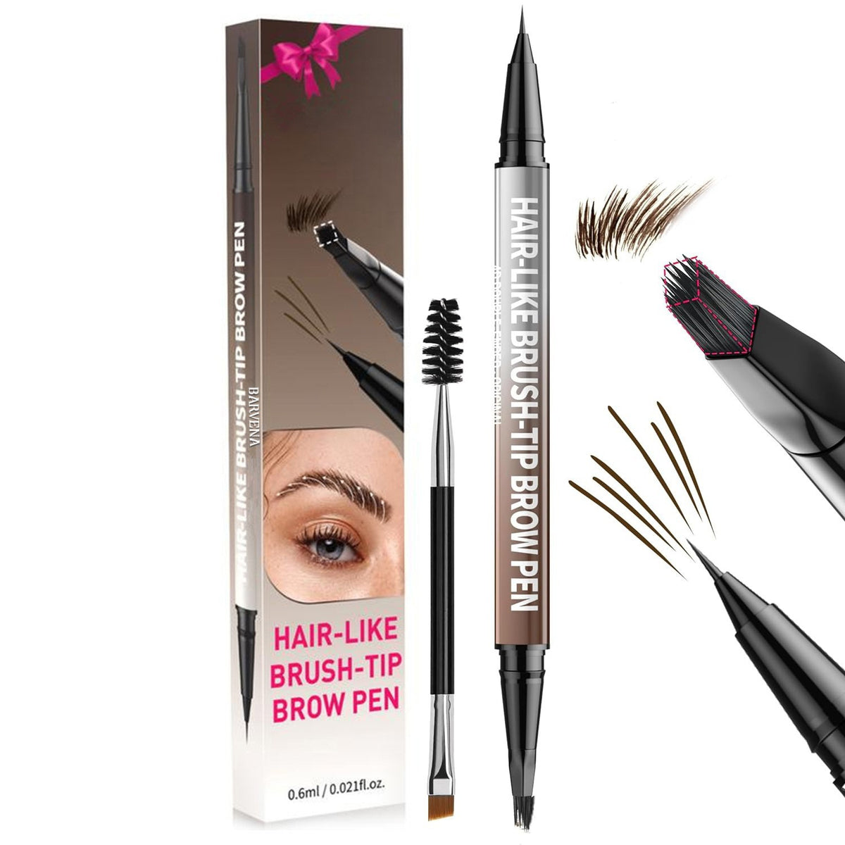 Imperméable et résistant à la sueur Ne pas étouffer Pencil à sourcils double tête