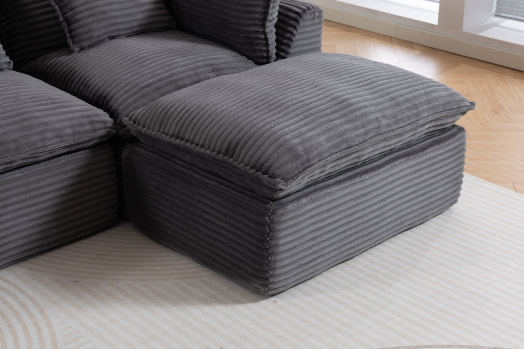 129,8" Largeur Cloud Couch Oversize Modular Sectional Canapé Vrai Relax Comfy Coupes Wide&De