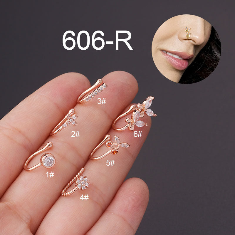Anneau de nez en forme de papillon sans perforation