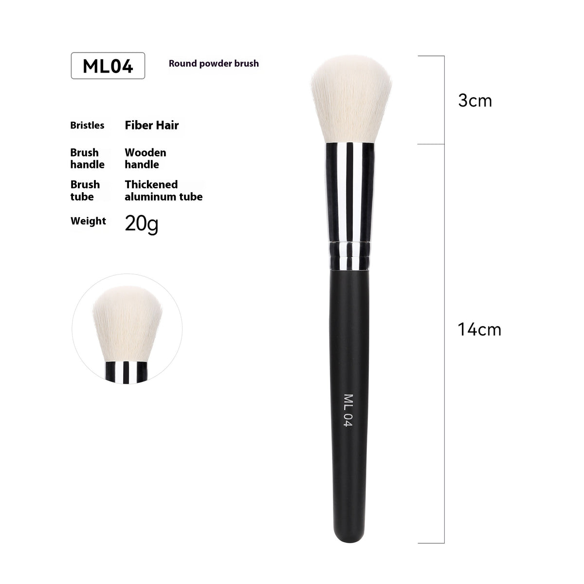 Vente Amazon Can Bulk 32 PCs Brush Suit Brush simple maquillage Sac en cuir avec poignée en bois