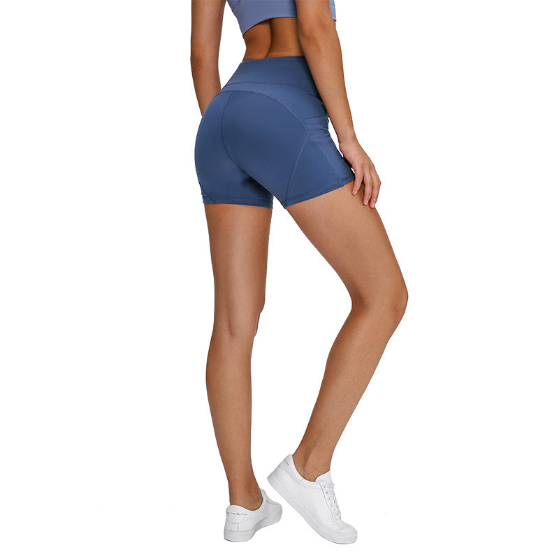 SHINBENE Anti-suisse Plain Sport Athletic Short Femmes Haute Taille douce Coton Feel Fitnes