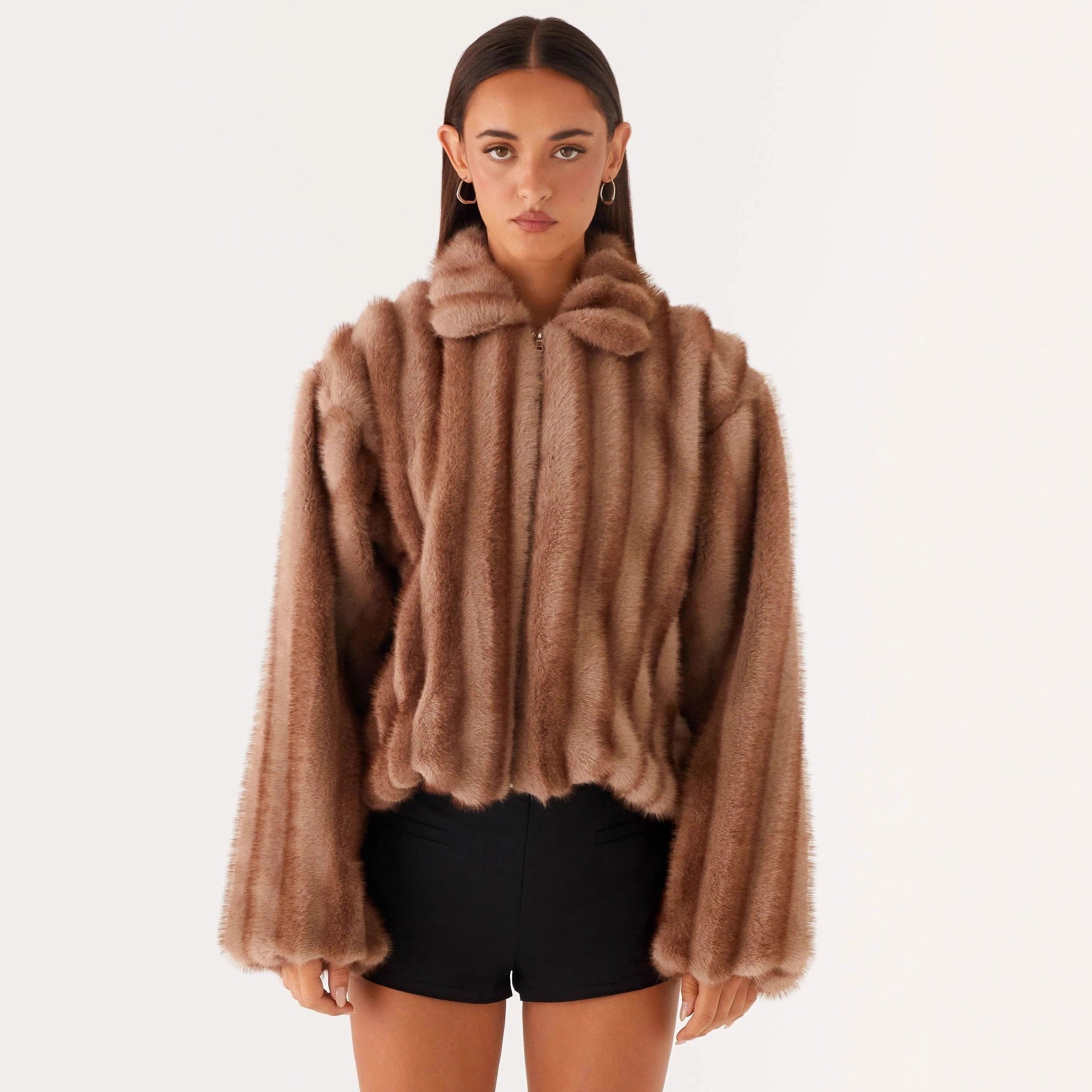 Manteau de fourrure écologique pour femmes