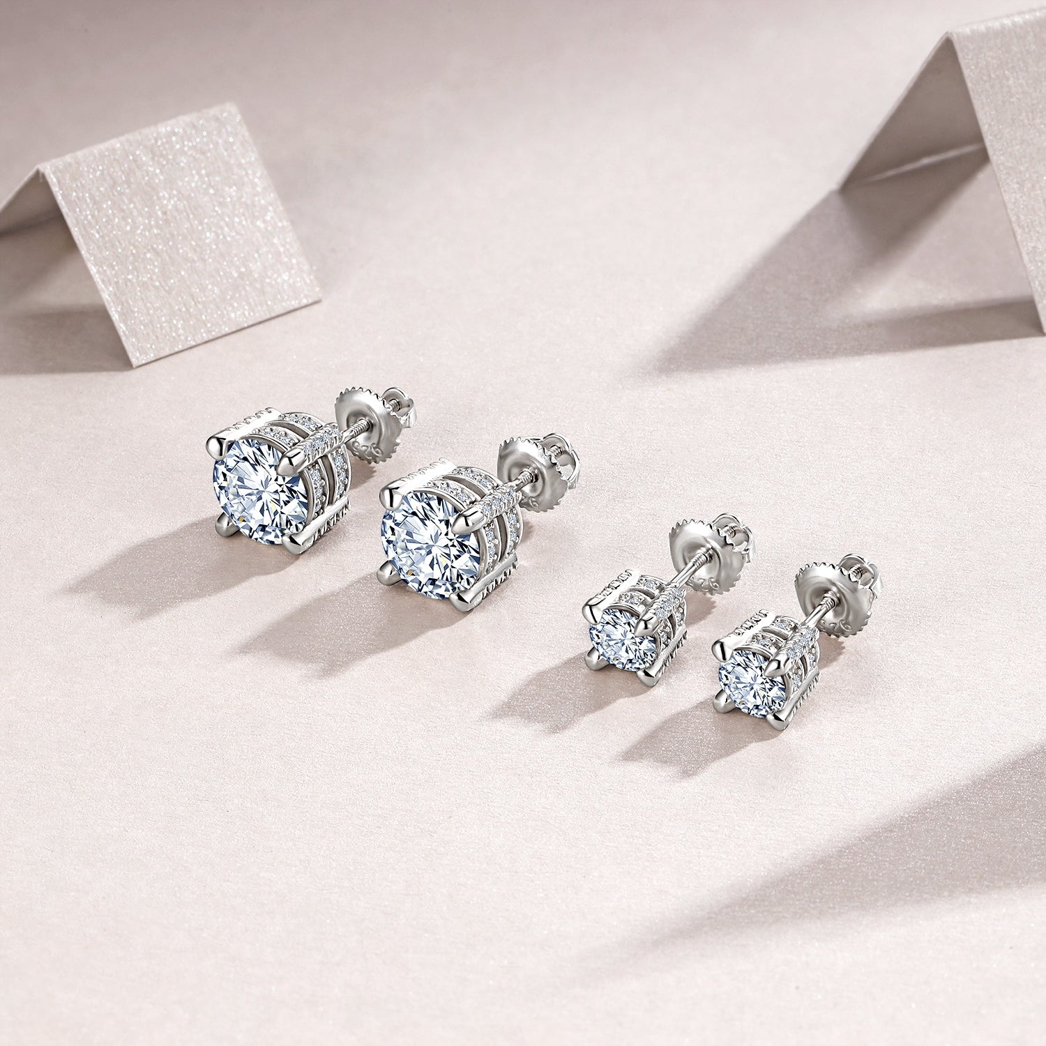 S925 Boucles d'oreilles en argent moussanite Sterling