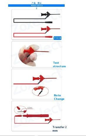 Fil de silicone Mini test Hook Direct Plug 2mm Pen-forme Meter