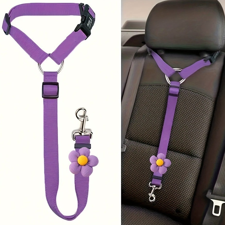 Animaux de compagnie Harness Ring Dog Car Elastic Reflective Strap laisse