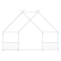Maison de lit plat blanc en forme avec garde-corps latéraux Lit de fer pour enfants jumeaux