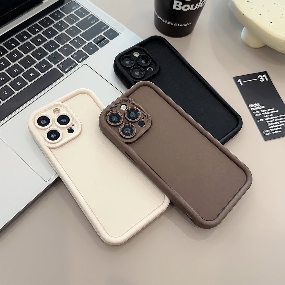 Boîtier de téléphone en silicone tout compris de couleur solide
