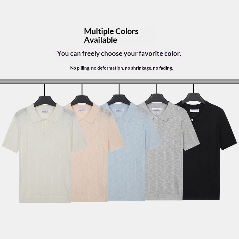 T-shirt à manches courtes tricoté casual pour hommes
