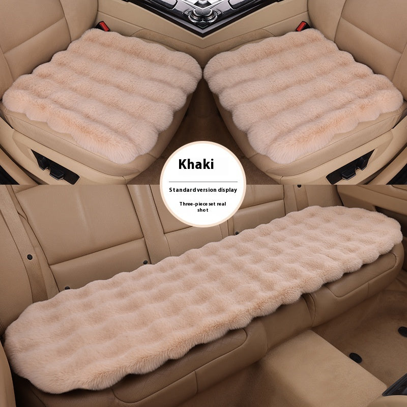 Voiture Coussin Winter Bubble Velvet Lapin en peluche Ensemble de trois pièces sans dossier