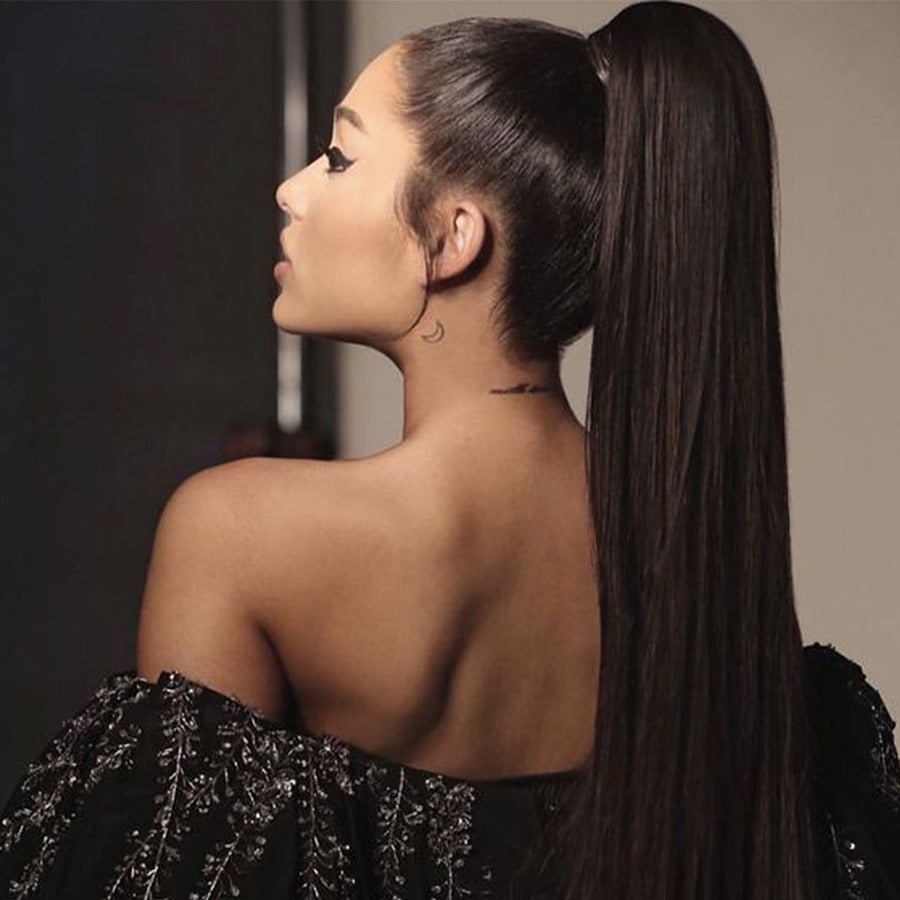 Perruque synthétique longue droite avec bandeau pour femmes