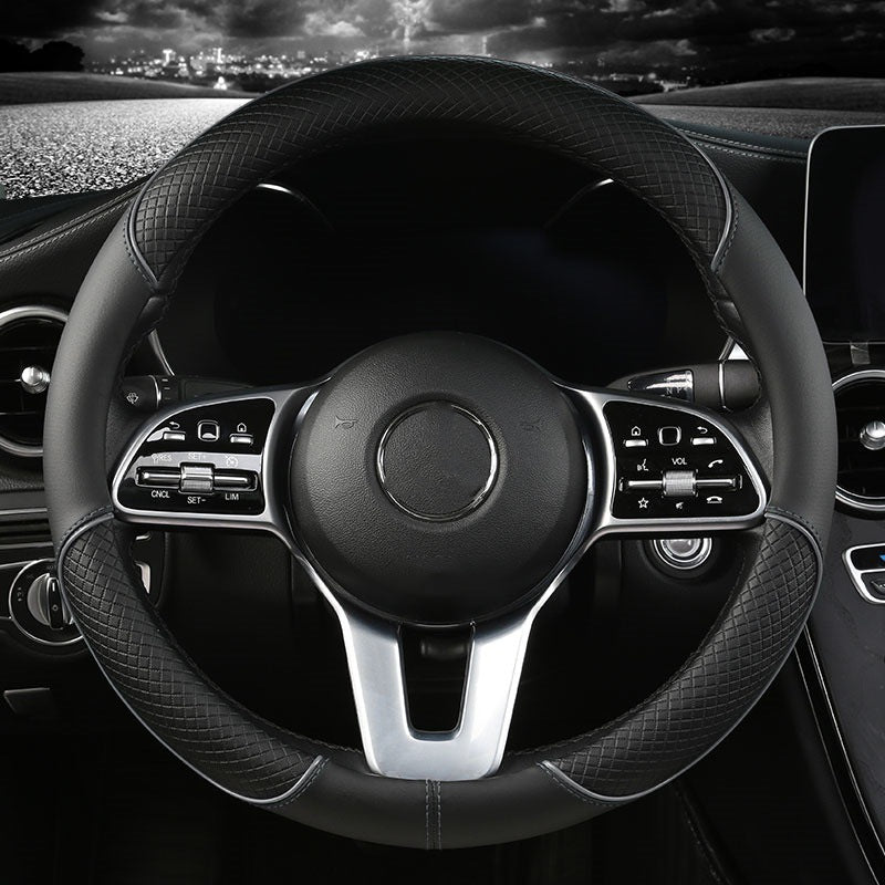 Revêtement de volant de voiture avec bague intérieure antidérapante en cuir