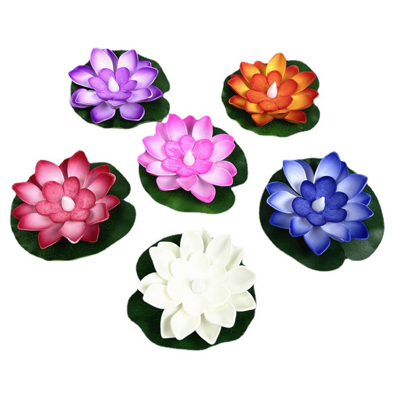 Floating eau induction Lotus coloré imperméable petite lampe de nuit
