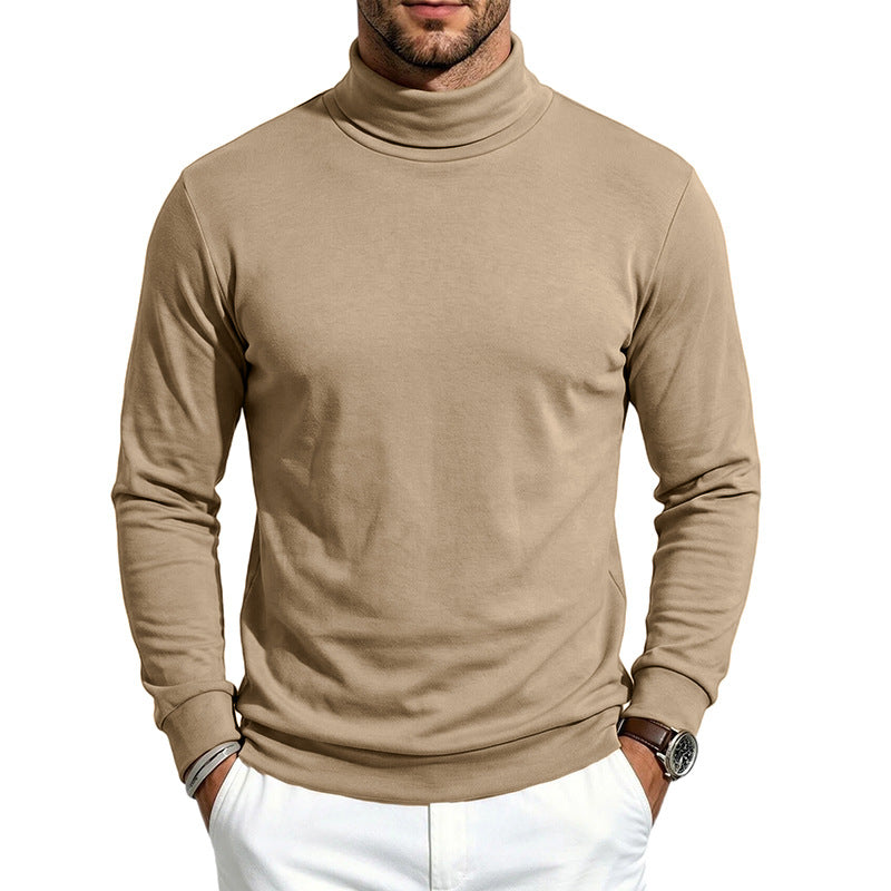 Simple polaire en laine souple polyvalente avec col tortueux et manches longues