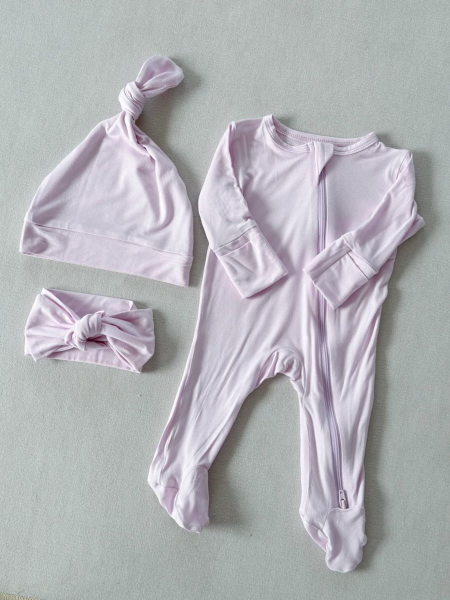 Bébé pied Zip-up Romper Onesie