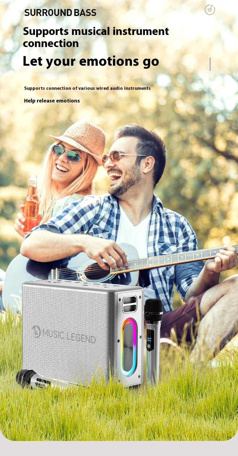 Karaoké en plein air haute puissance Bluetooth Audio Mobile Karaoké avec carte son microphone
