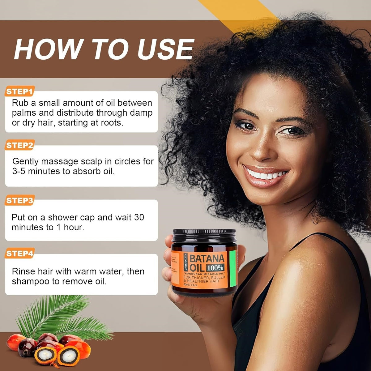 Batana huile réparation lissant cheveux nourissant Sérum