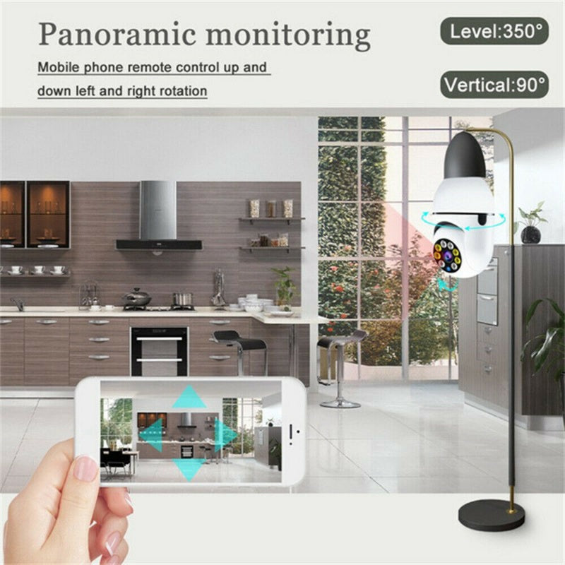 Caméra d'ampoule IR E27 1080P HD sans fil Wifi Smart Caméra de sécurité maison