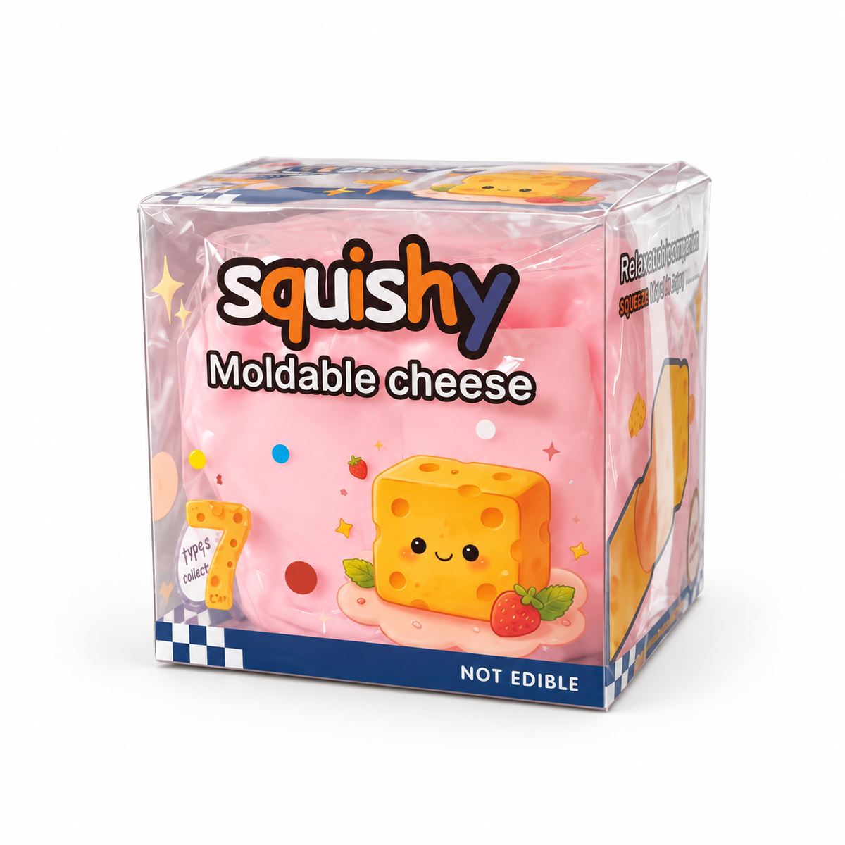 Jouet de fromage pour le stress et l'anxiété Relief Soft Skin-Feel Cheese Squeeze Toy