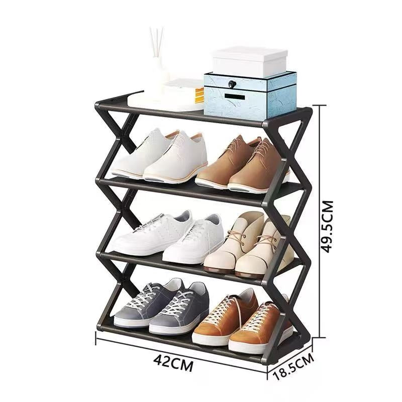 Raquette à quatre rangées de chaussures Narrow - Organisateur de chaussures simple pour la maison