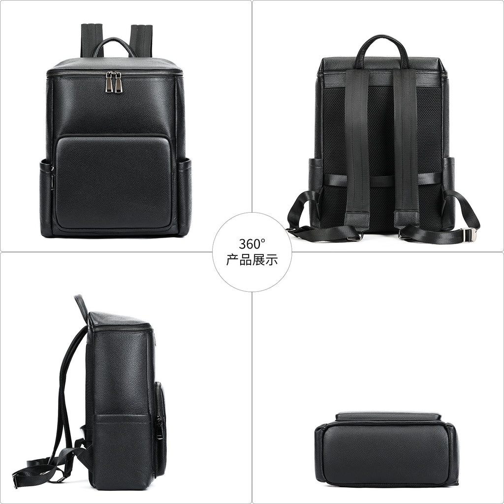 Sac à dos en cuir pour ordinateur portable casual pour hommes