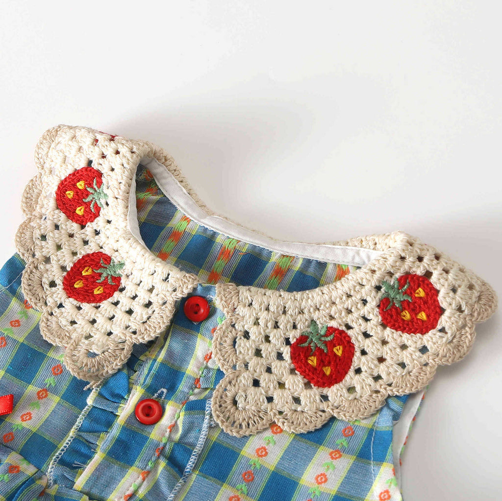Ensemble de vêtements pour enfants sans manches et sans manches en col de dentelle