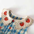 Ensemble de vêtements pour enfants sans manches et sans manches en col de dentelle