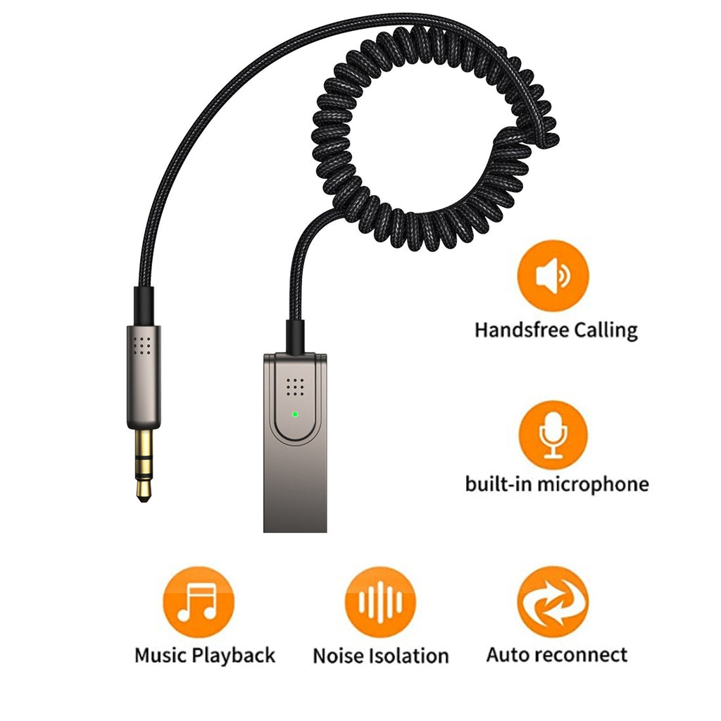 AUX Car Bluetooth Cable USB Car Audio Cable Audio Navigation d'appels
