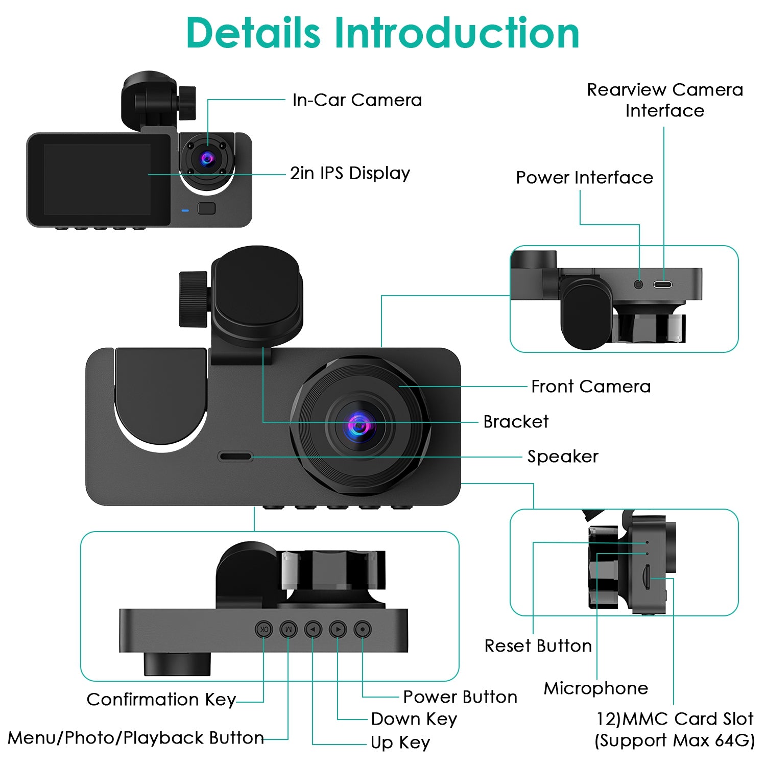 Voiture DVR avec carte MMC 32G