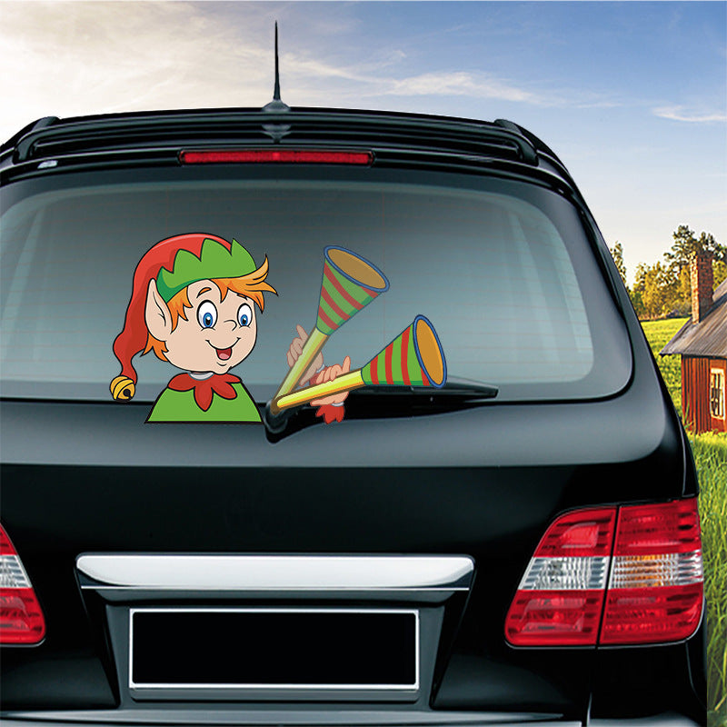 Populaire essuie-glace Santa Claus autocollant peut enlever la voiture arrière essuie-glace Sticker Car Sti