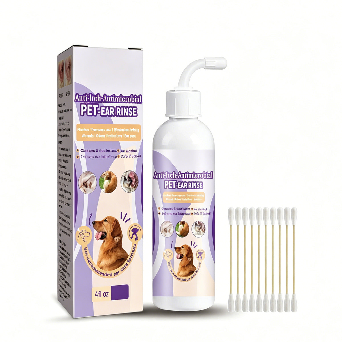 118ml Pet Ear Cleaner with Glycerin and Disodium EDTA