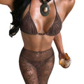 Sexy Solid-Color Femmes Robe Longue Bikini Set