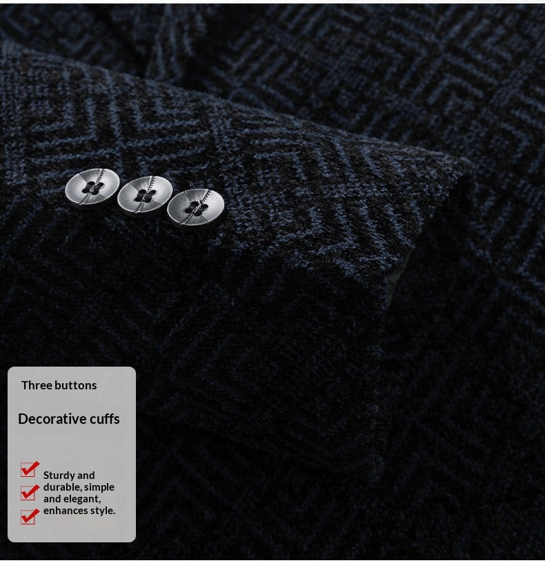 Veste de costume épais à l'aide de velours d'âge moyen à plus âgé pour hommes