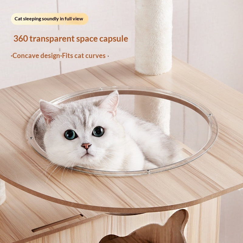 Wood-based Particleboard Pet House Design avec le jouet Cat intégré Sisal Scratching Post