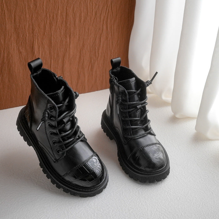 Chaussures en cuir pour enfants Martin Bottes Hauts